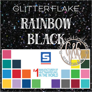 Glitter Flake-Rainbow Black