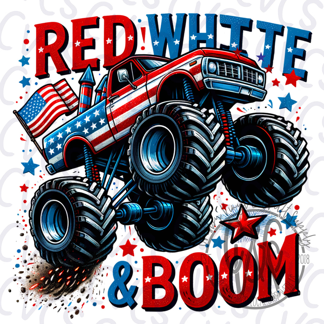 Red White and Boom Monster Truck