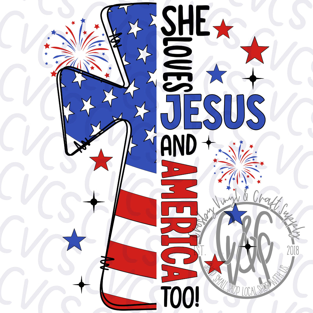 She Love Jesus and America Too Cross 2