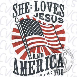 She Loves Jesus and America Too Flag 3