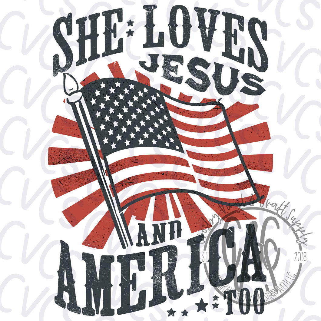 She Loves Jesus and America Too Flag 3