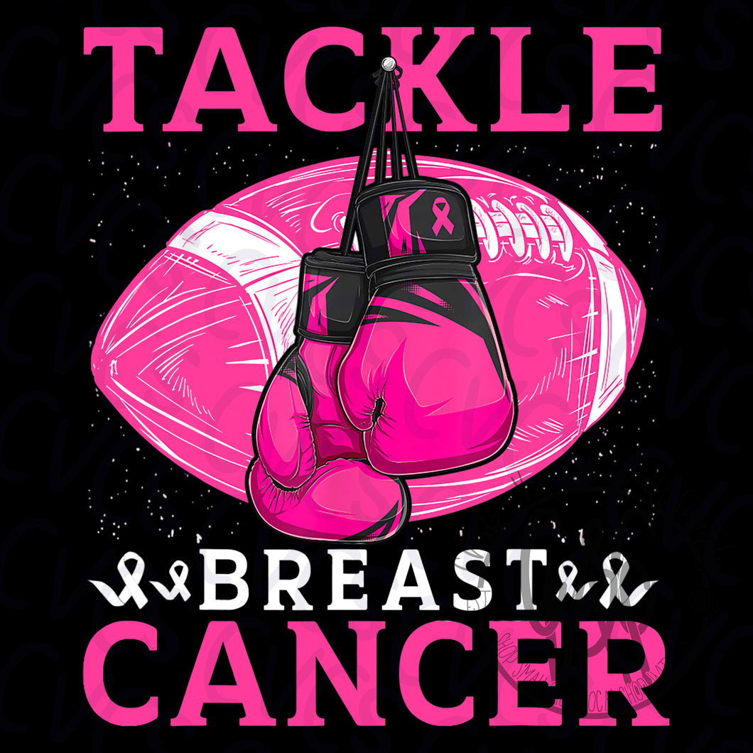 Tackle Breast Cancer Boxing Gloves and Football