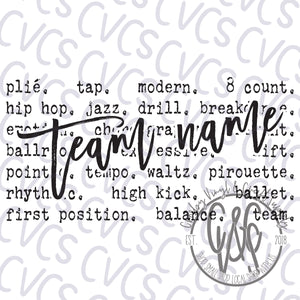 Dance Team Typography