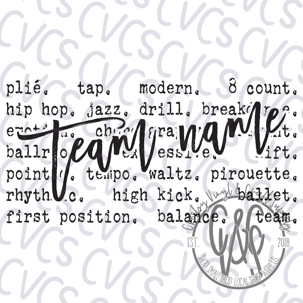 Dance Team Typography