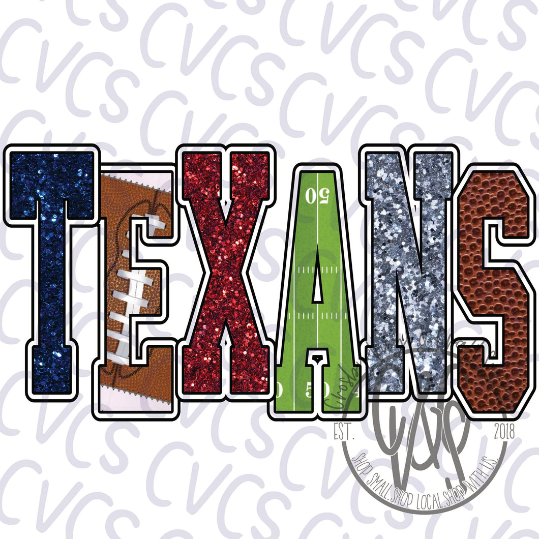 Texans Funky Glitter