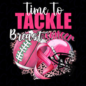 Time To Tackle Breast Cancer Leopard with Ribbon