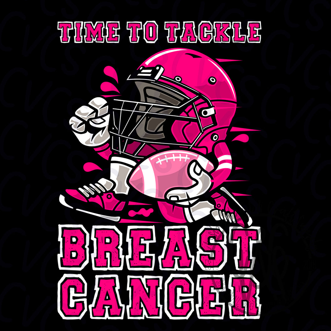 Time To Tackle Breast Cancer Running Mascot