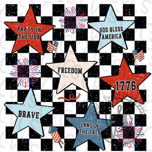 USA Star Quotes Checkered