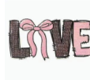 Love with Bow Sequin Patch