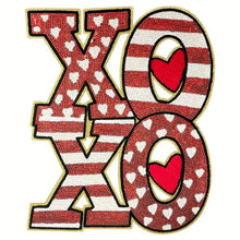 Load image into Gallery viewer, XOXO Heart and Stripe Sequin Patch
