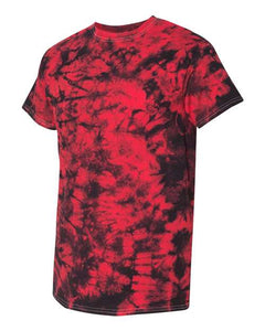 Dyenomite- Tie-Dyed T-Shirt- Red/Black Crystal