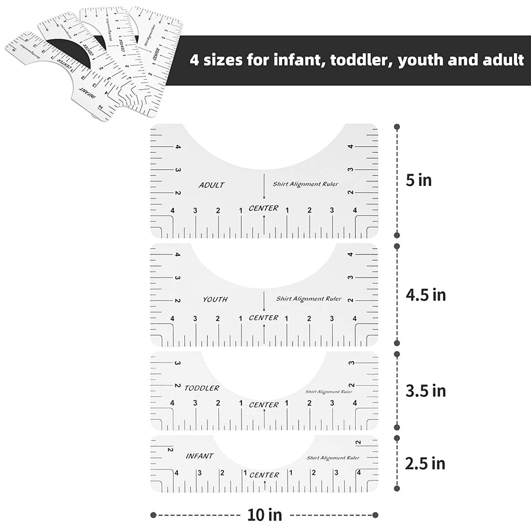 T-Shirt Alignment Rulers (Set of 4)