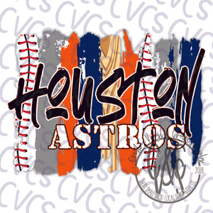 Brush Stroke Astros Baseball