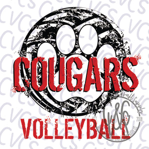 Cougar Volleyball Splatter