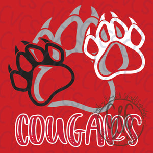 Cougars Paw Print Trio