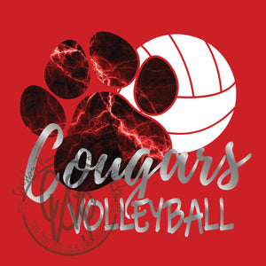 Cougars Volleyball Lightning Paw