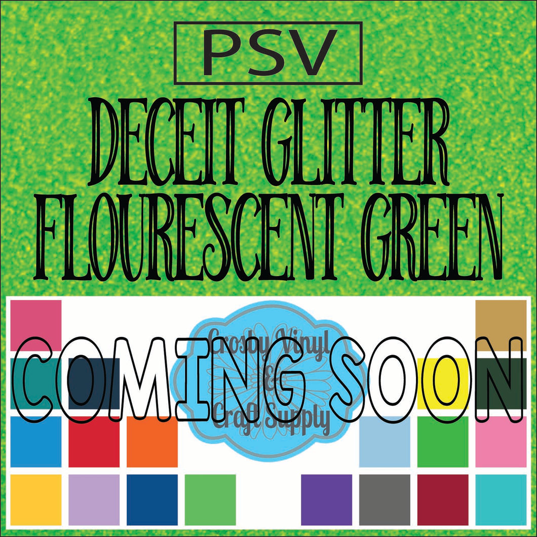 Permanent PS Sign Vinyl-Fluorescent Green Deceit Glitter