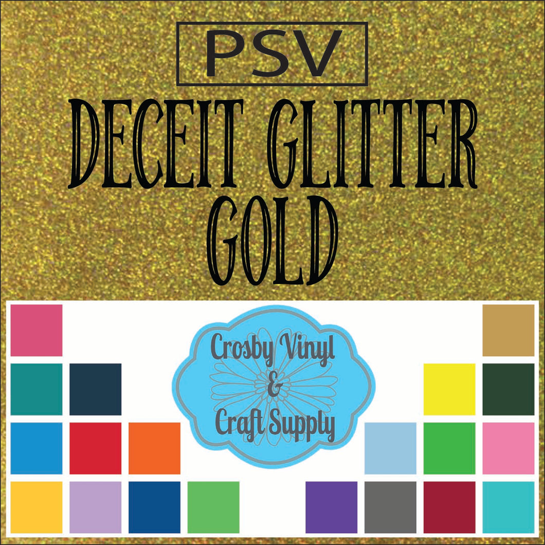 Permanent PS Sign Vinyl-Gold Deceit Glitter