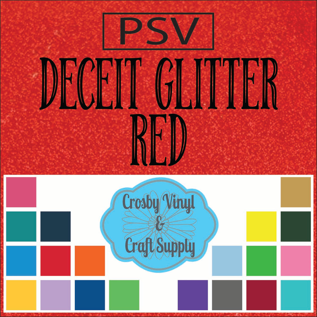Permanent PS Sign Vinyl-Red Deceit Glitter