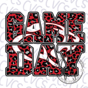 Game Day Red Leopard Print - Cougars