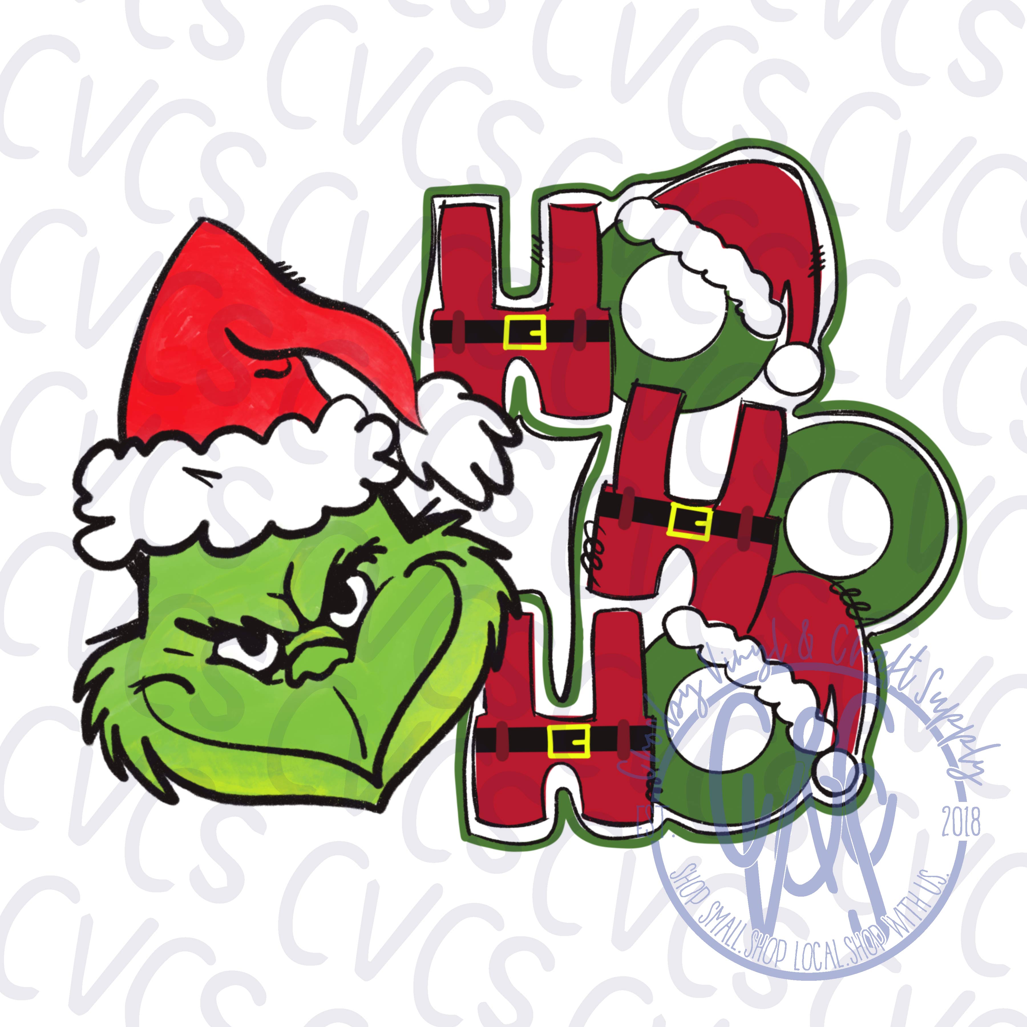 Grinch HO HO HO Panel - How The Grinch Stole Christmas - 784626557413
