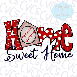 Home Sweet Home Baseball - Red