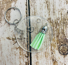 Load image into Gallery viewer, Acrylic Keychain Blank 2&quot; Circle Disc with Tassel
