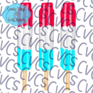Popsicle Trio Red White and Blue