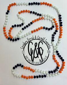 Orange, White, & Blue Beaded Necklace